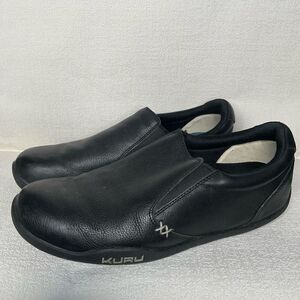 Kuru Kivi Black‎ Comfort Slip On Leather Loafers Shoes Women's Size 11,5 Medium